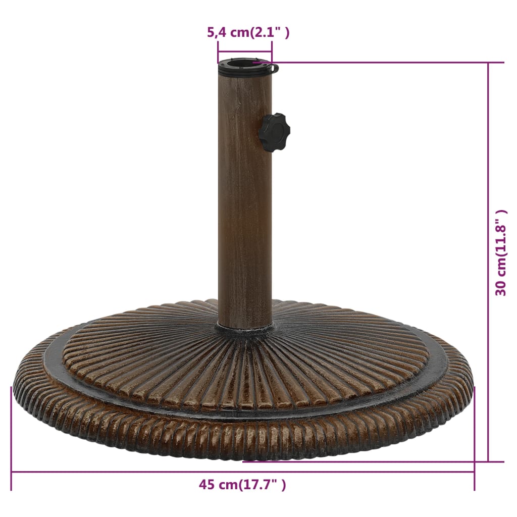 Päivänvarjon alusta pronssi 45x45x30 cm valurauta - Sisustajankoti.fi