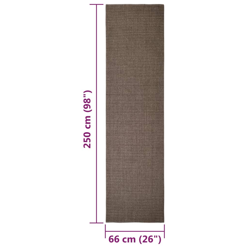 Matto luonnollinen sisal 66x250 cm ruskea - Sisustajankoti.fi