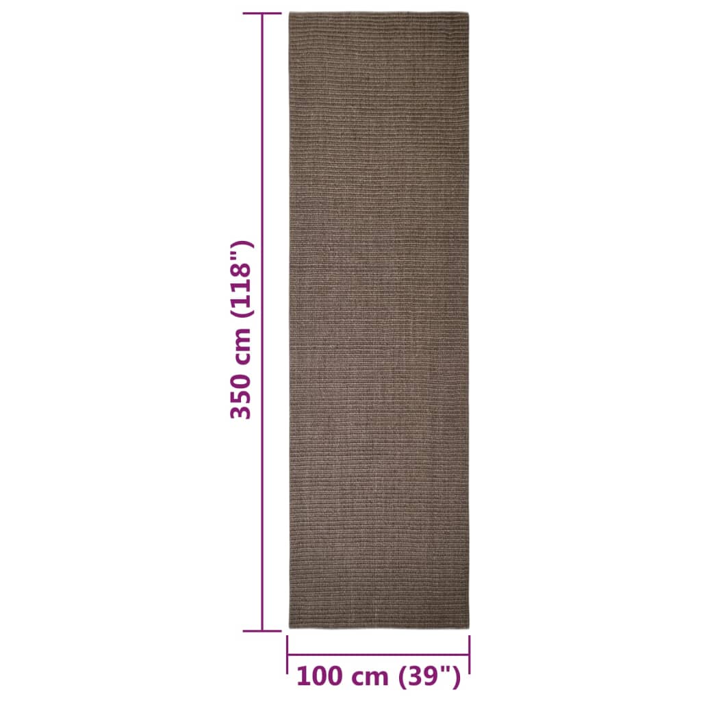 Matto luonnollinen sisal 100x350 cm ruskea - Sisustajankoti.fi