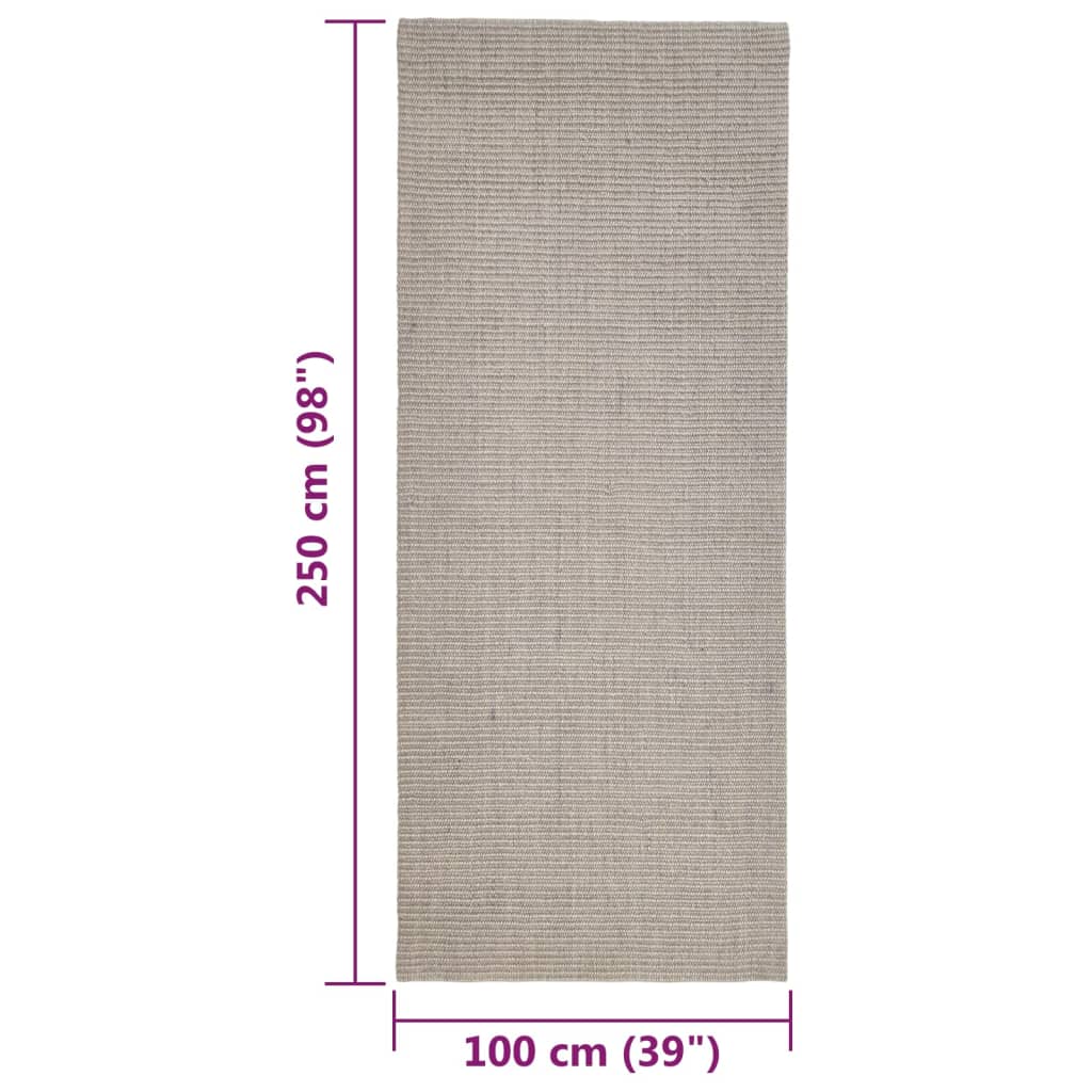 Matto luonnollinen sisal 100x250 cm hiekka - Sisustajankoti.fi