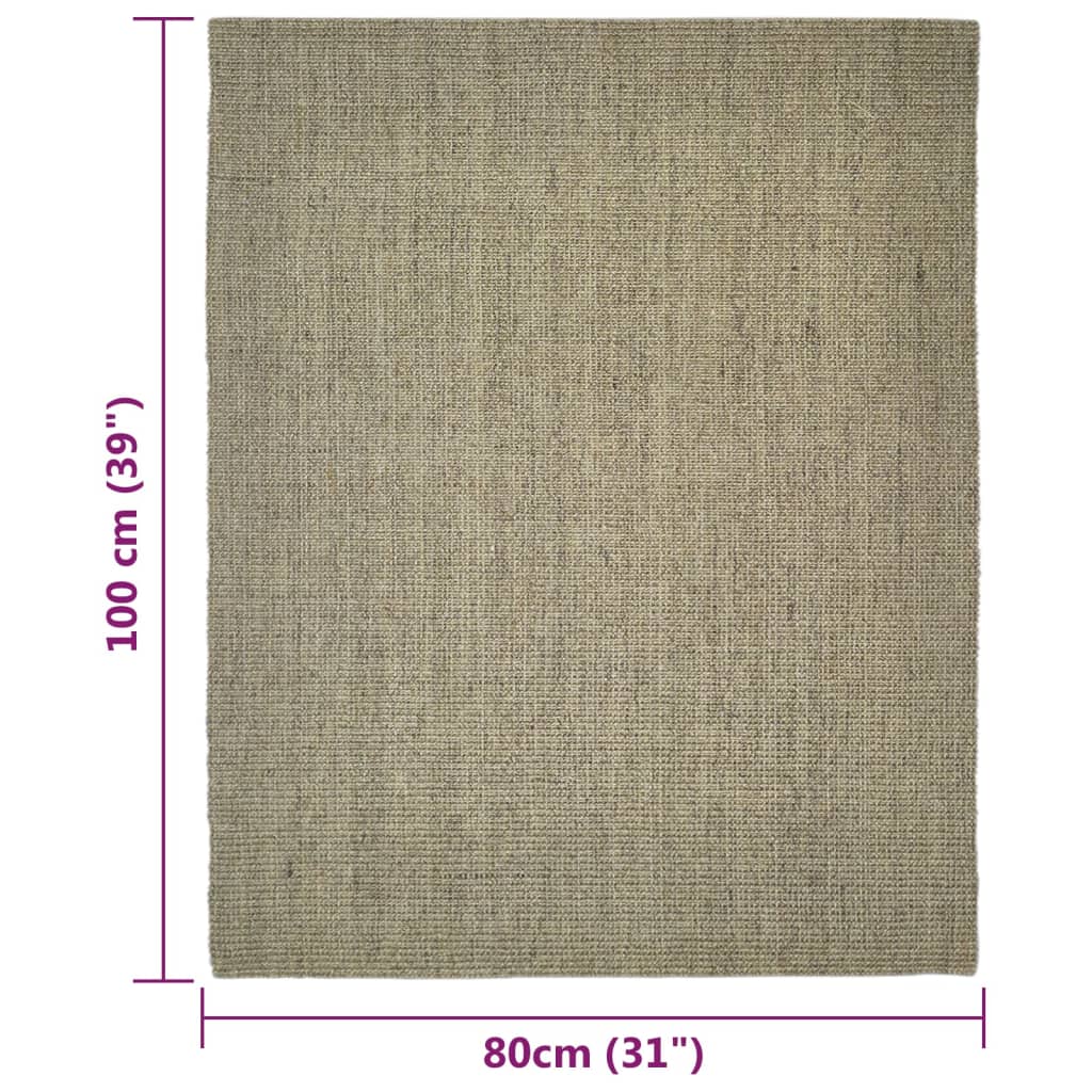Matto luonnollinen sisal 80x100 cm harmaanruskea - Sisustajankoti.fi