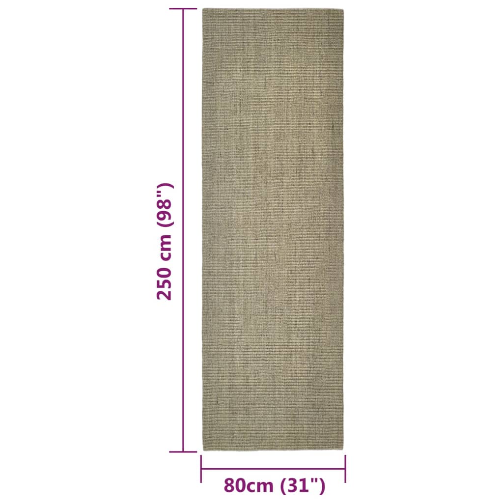 Matto luonnollinen sisal 80x250 cm harmaanruskea - Sisustajankoti.fi
