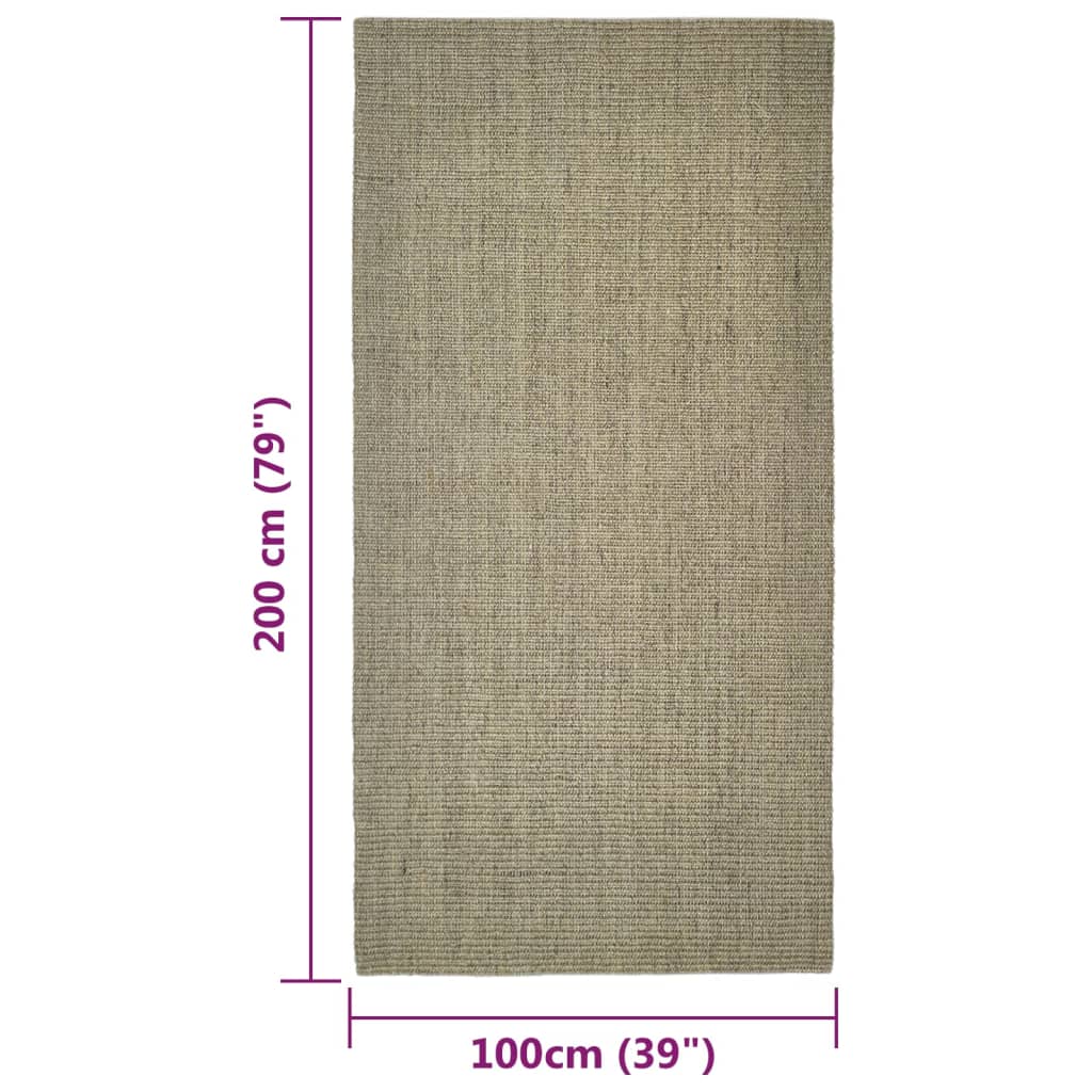 Matto luonnollinen sisal 100x200 cm harmaanruskea - Sisustajankoti.fi