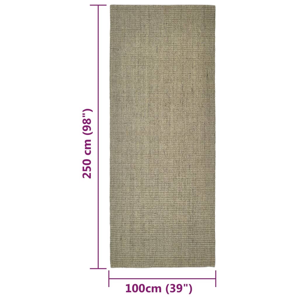 Matto luonnollinen sisal 100x250 cm harmaanruskea - Sisustajankoti.fi