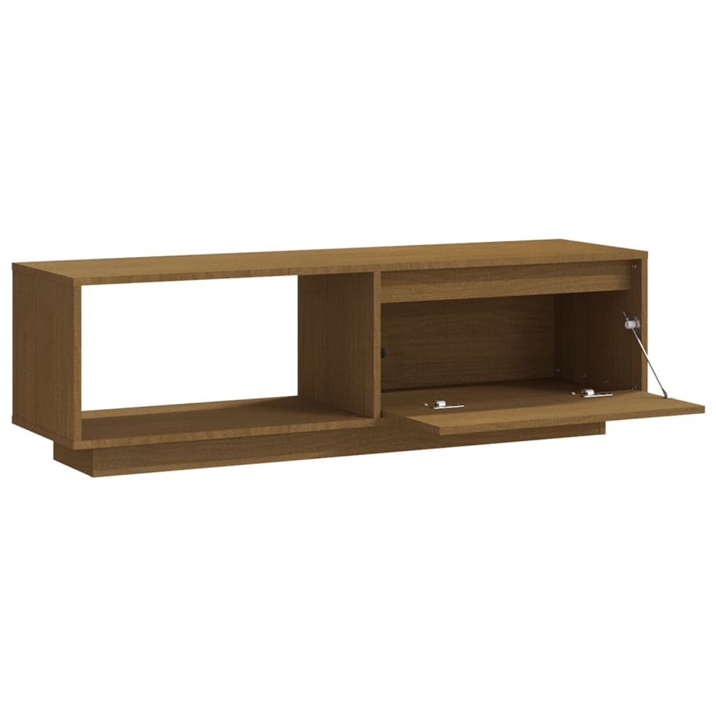 TV-taso hunajanruskea 110x30x33,5 cm täysi mänty - Sisustajankoti.fi