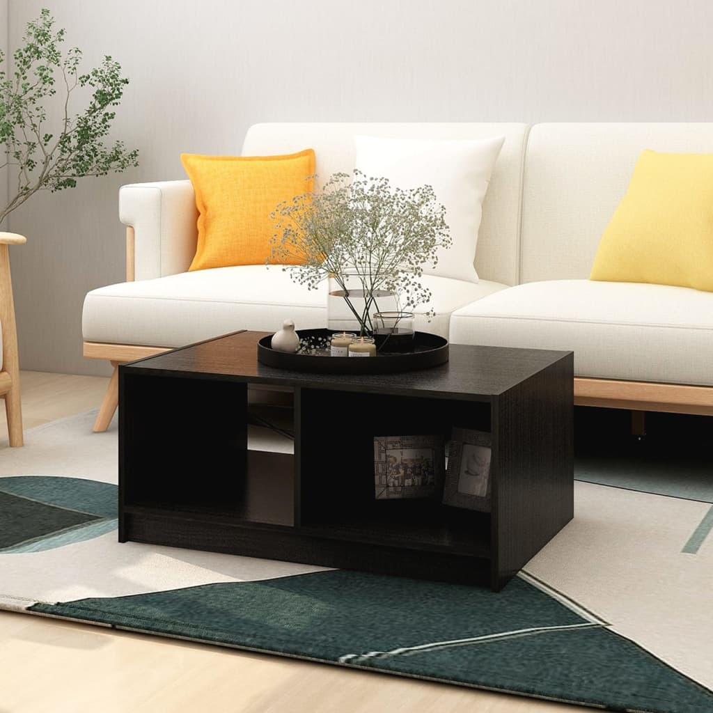 Sohvapöytä musta 75x50x33,5 cm täysi mänty - Sisustajankoti.fi
