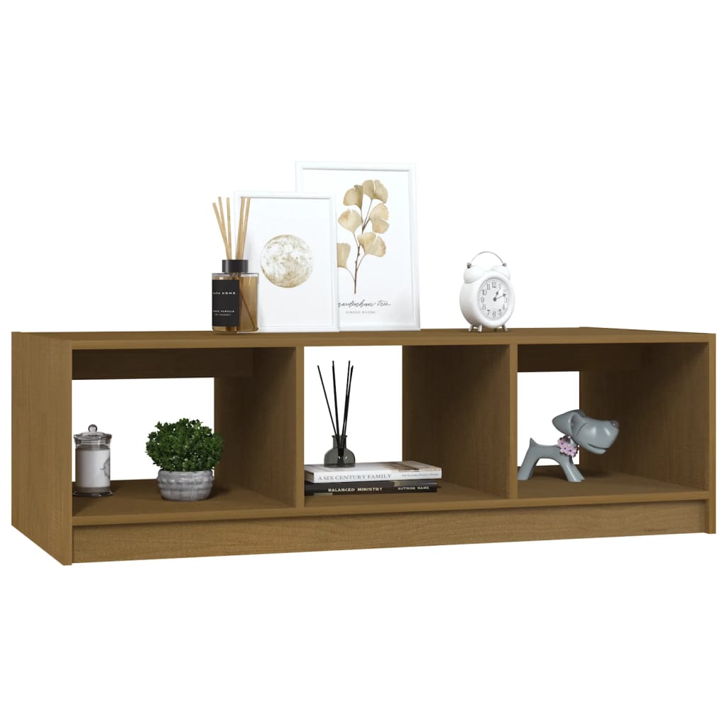 Sohvapöytä hunajanruskea 110x50x34 cm täysi mänty - Sisustajankoti.fi