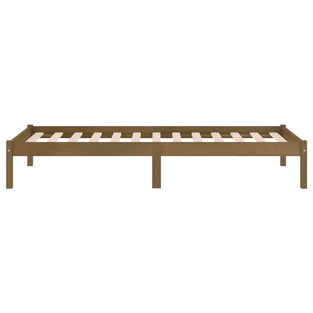 Sängynrunko hunajanruskea täysi mänty 100x200 cm - Sisustajankoti.fi