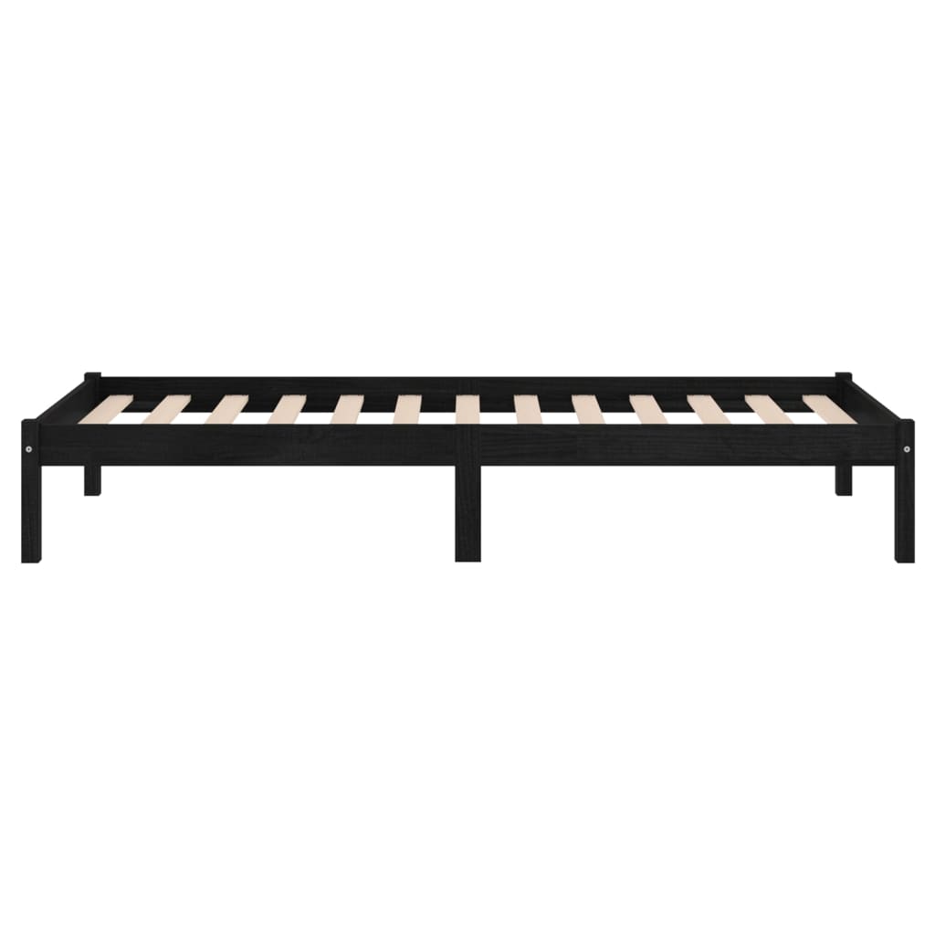 Sängynrunko täysi mänty musta 100x200 cm - Sisustajankoti.fi