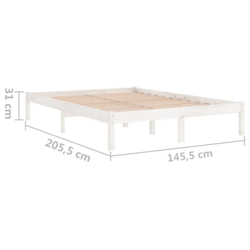 Sängynrunko valkoinen täysi mänty 140x200 cm - Sisustajankoti.fi