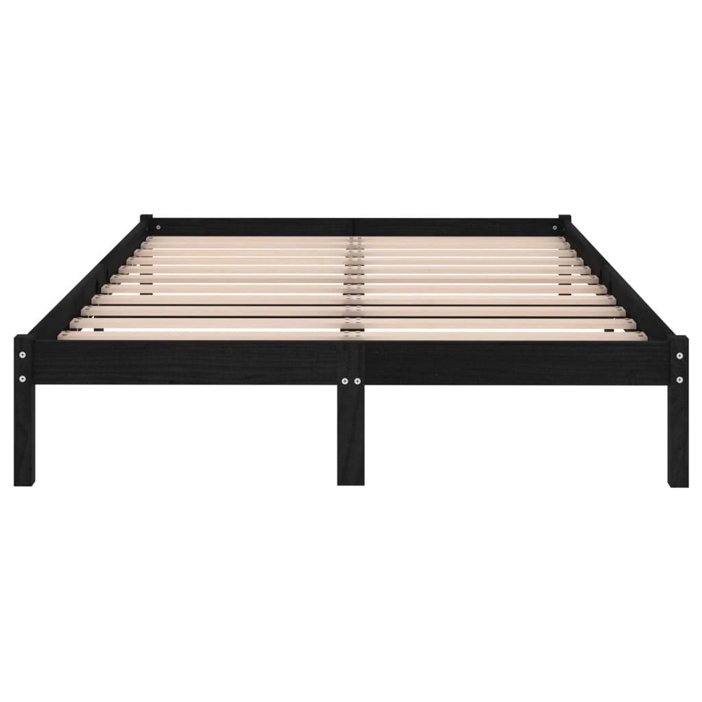 Sängynrunko musta täysi mänty 200x200 cm - Sisustajankoti.fi
