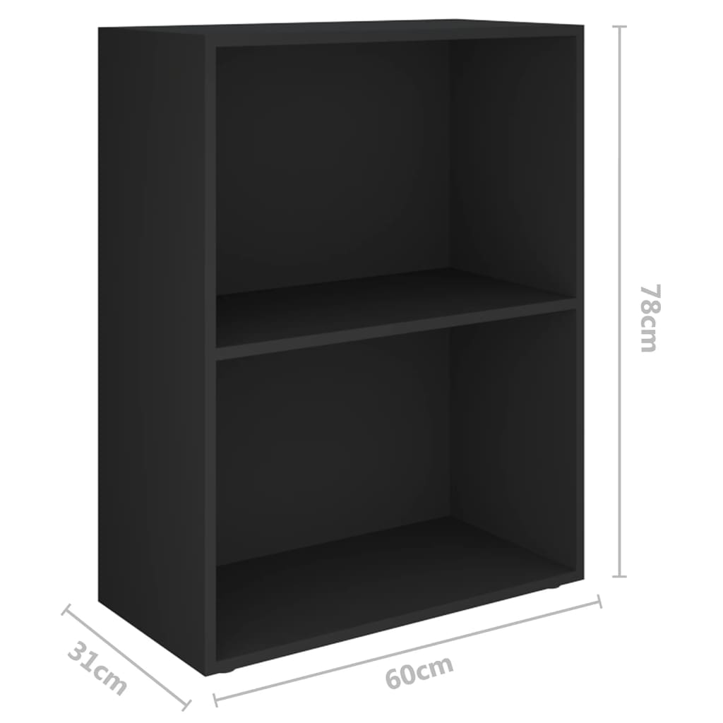 Kirjahylly lastulevy 60x31x78 cm musta - Sisustajankoti.fi