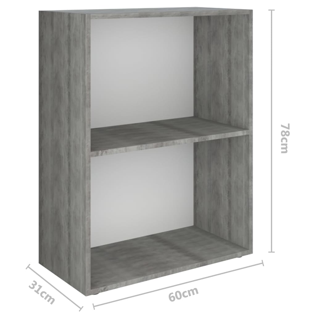 Kirjahylly lastulevy 60x31x78 cm betoni - Sisustajankoti.fi