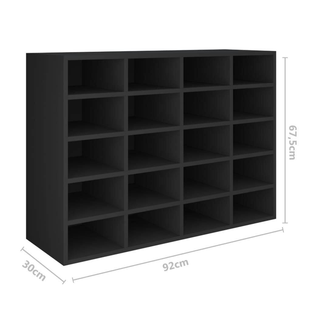 Kenkäteline lastulevy 92x30x67,5 cm musta - Sisustajankoti.fi