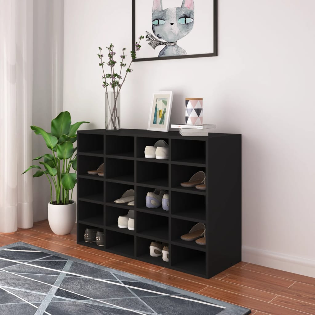 Kenkäteline lastulevy 92x30x67,5 cm musta - Sisustajankoti.fi