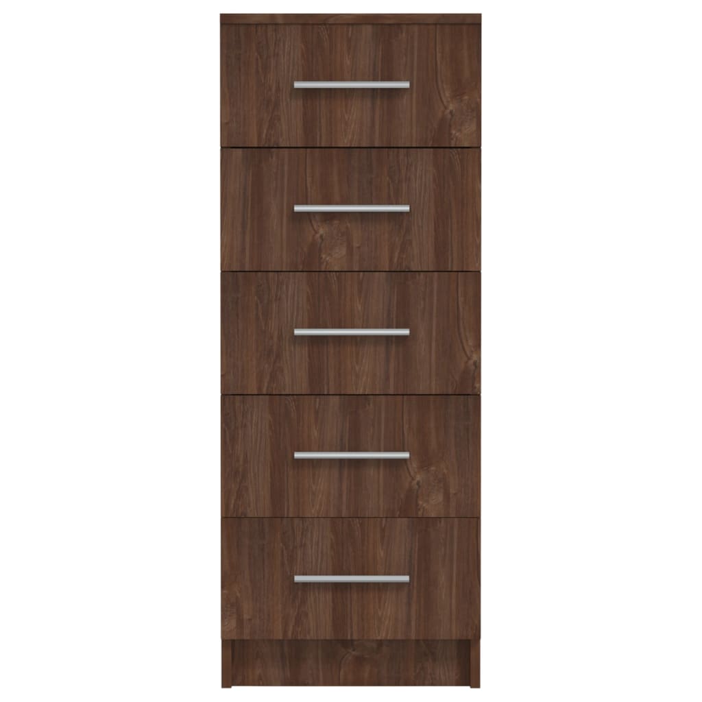 Korkea laatikosto ruskea tammi 41x35x106 cm lastulevy - Sisustajankoti.fi