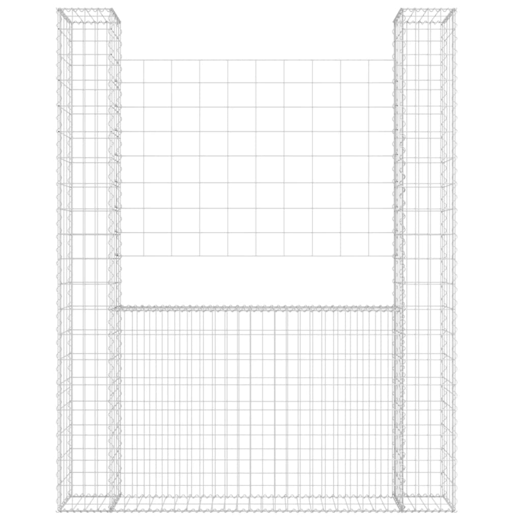 U-muotoiset kivikorit 2 pylväällä rauta 140x20x200 cm - Sisustajankoti.fi