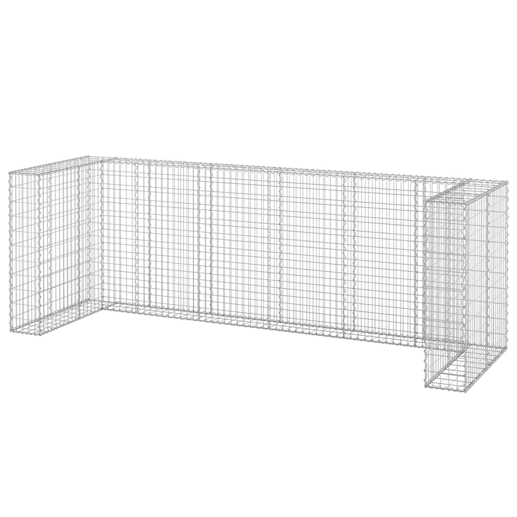 Kivikoriseinä roska-astioille galvanoitu teräs 320x100x110 cm - Sisustajankoti.fi