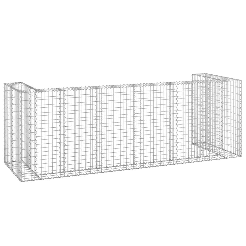 Kivikoriseinä roska-astioille galvanoitu teräs 320x100x110 cm - Sisustajankoti.fi