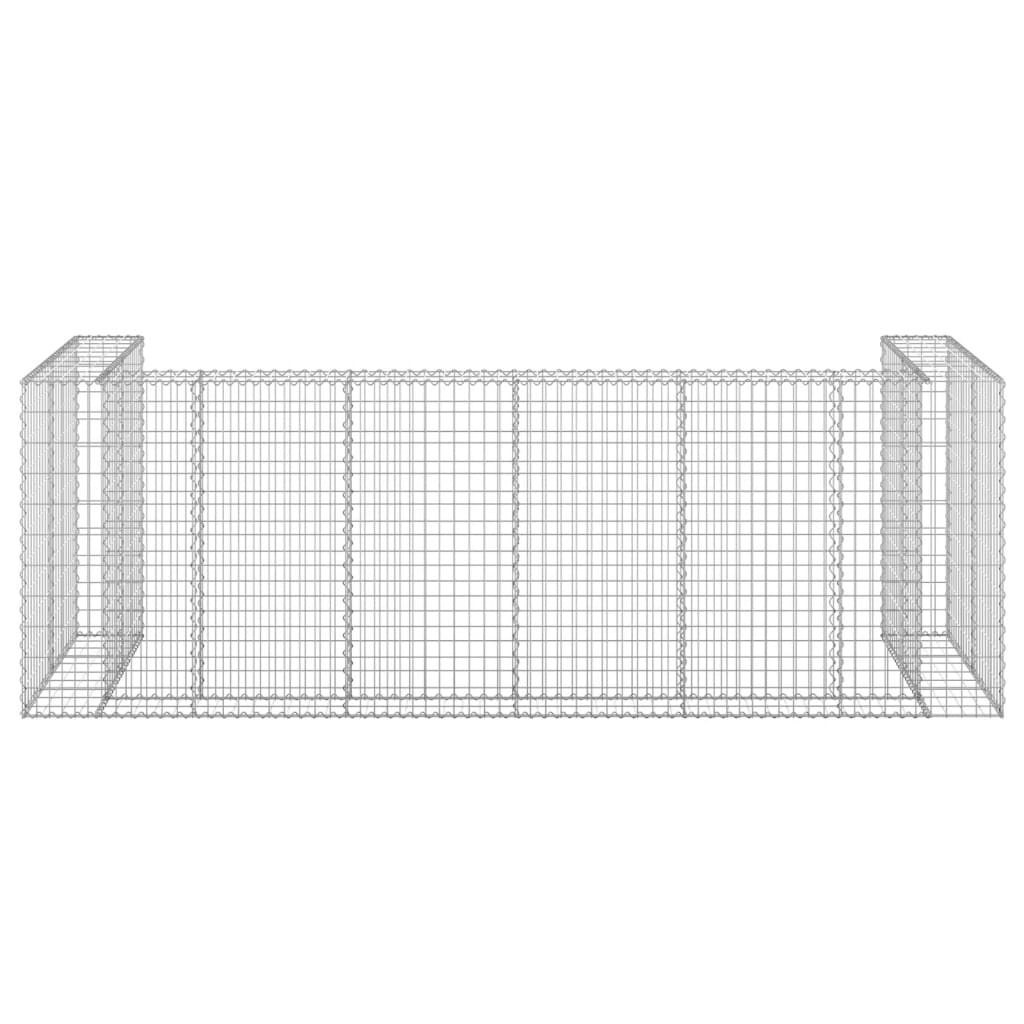 Kivikoriseinä roska-astioille galvanoitu teräs 320x100x110 cm - Sisustajankoti.fi