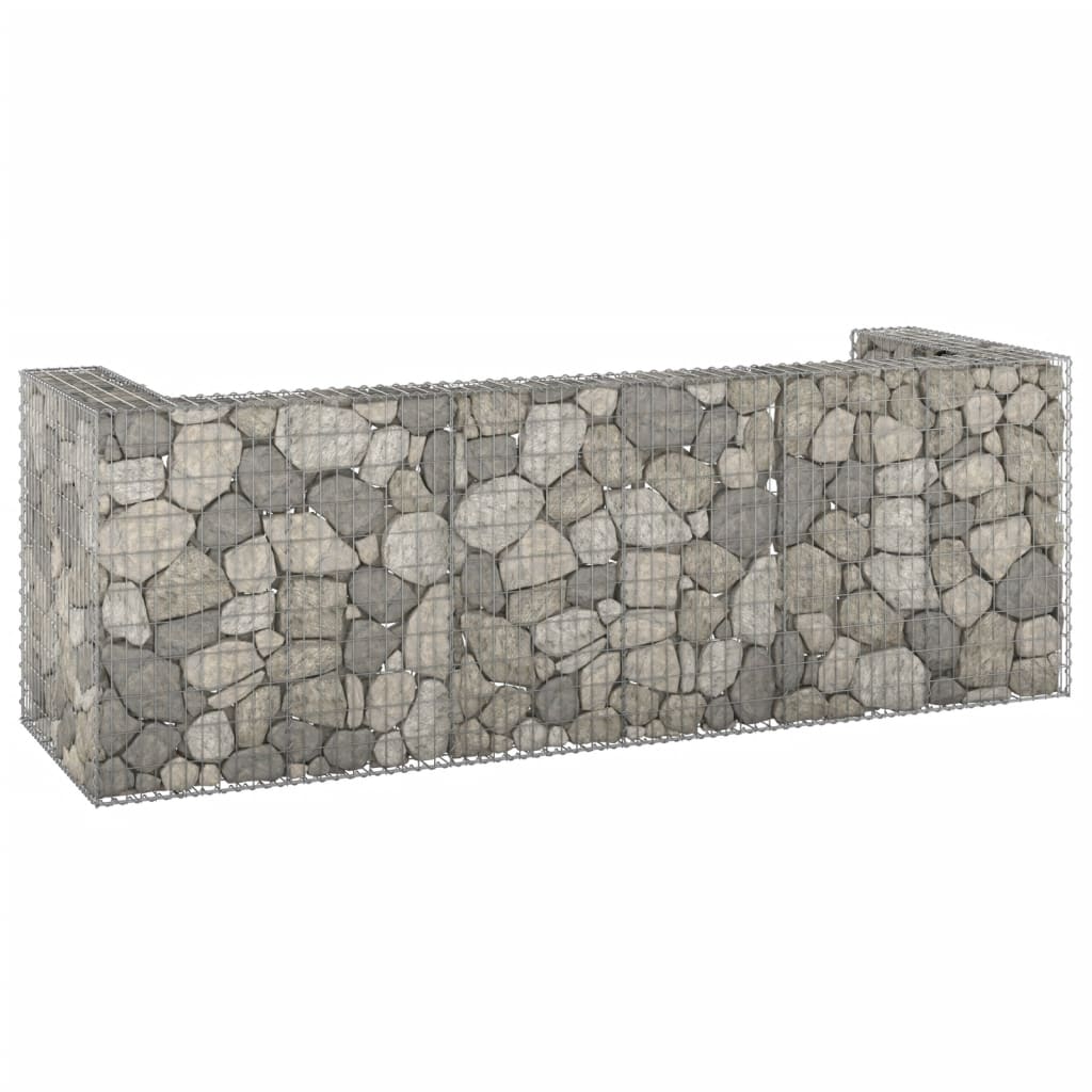 Kivikoriseinä roska-astioille galvanoitu teräs 320x100x110 cm - Sisustajankoti.fi