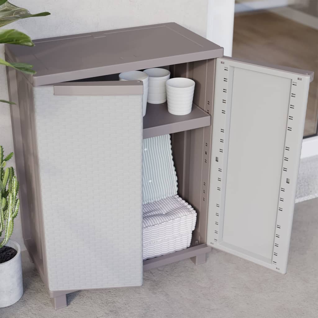 Säilytyskaappi 2 ovella 68x37,5x91,5 cm vaaleanharmaa ja beige - Sisustajankoti.fi