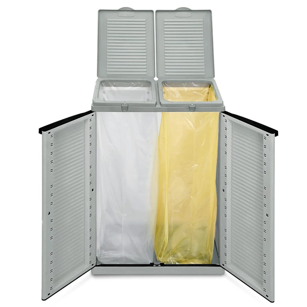 Roskakori Eco Cabinet 68x39x89 cm harmaa ja musta - Sisustajankoti.fi