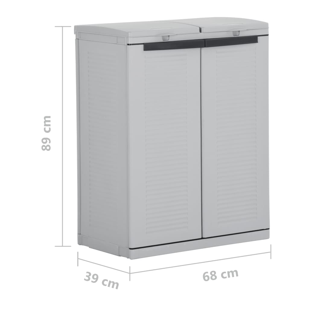 Roskakori Eco Cabinet 68x39x89 cm harmaa ja musta - Sisustajankoti.fi