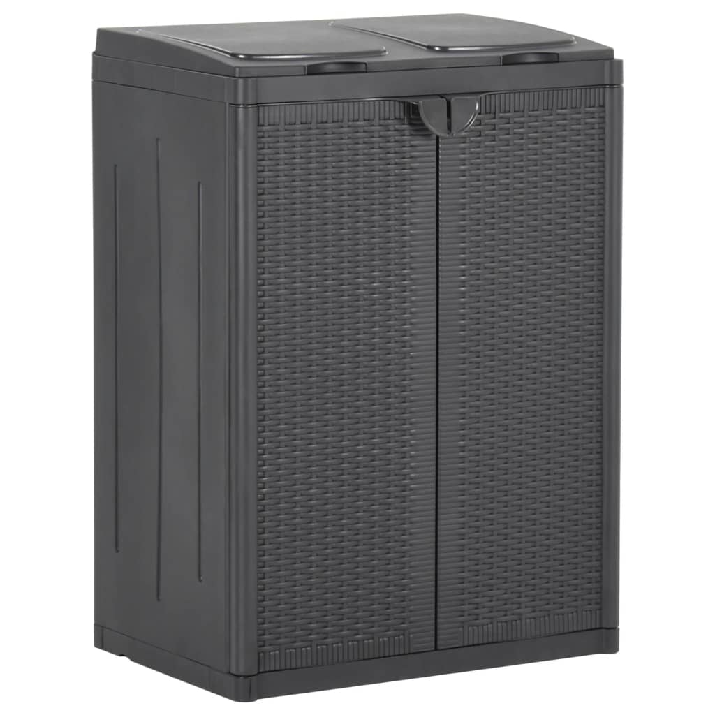 Roskakori 2 ovella musta 65x45x88 cm PP - Sisustajankoti.fi