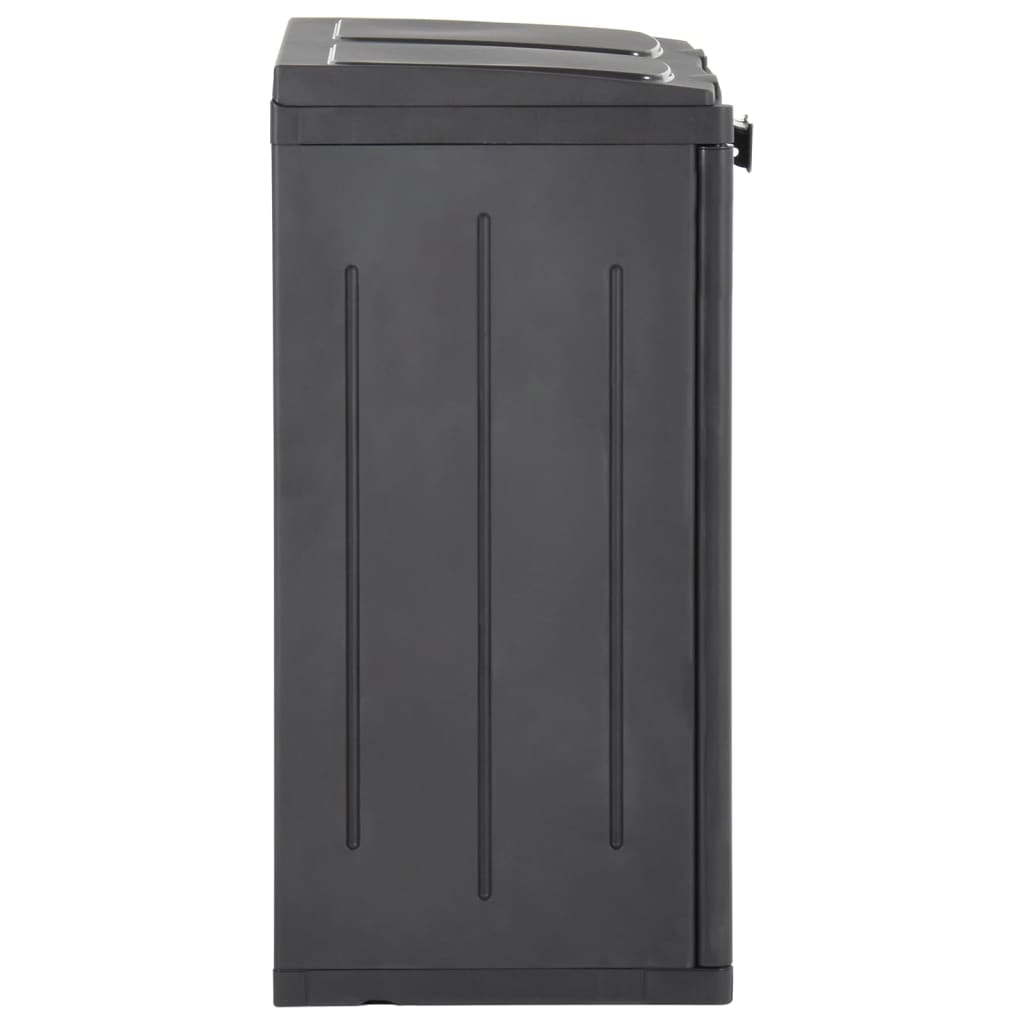 Roskakori 2 ovella musta 65x45x88 cm PP - Sisustajankoti.fi