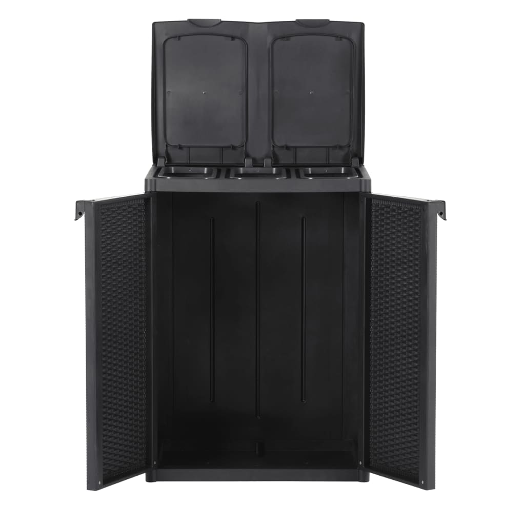 Roskakori 2 ovella musta 65x45x88 cm PP - Sisustajankoti.fi