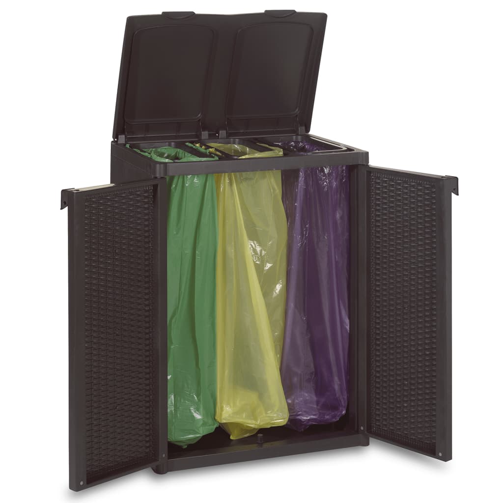 Roskakori 2 ovella musta 65x45x88 cm PP - Sisustajankoti.fi