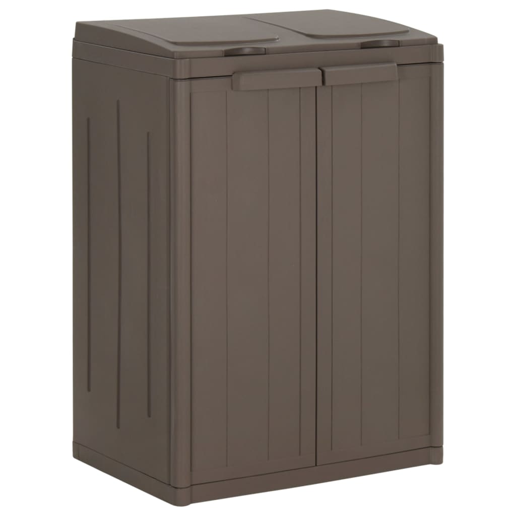 Roskakori 2 ovella ruskea 65x45x88 cm PP - Sisustajankoti.fi