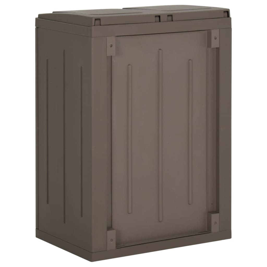 Roskakori 2 ovella ruskea 65x45x88 cm PP - Sisustajankoti.fi