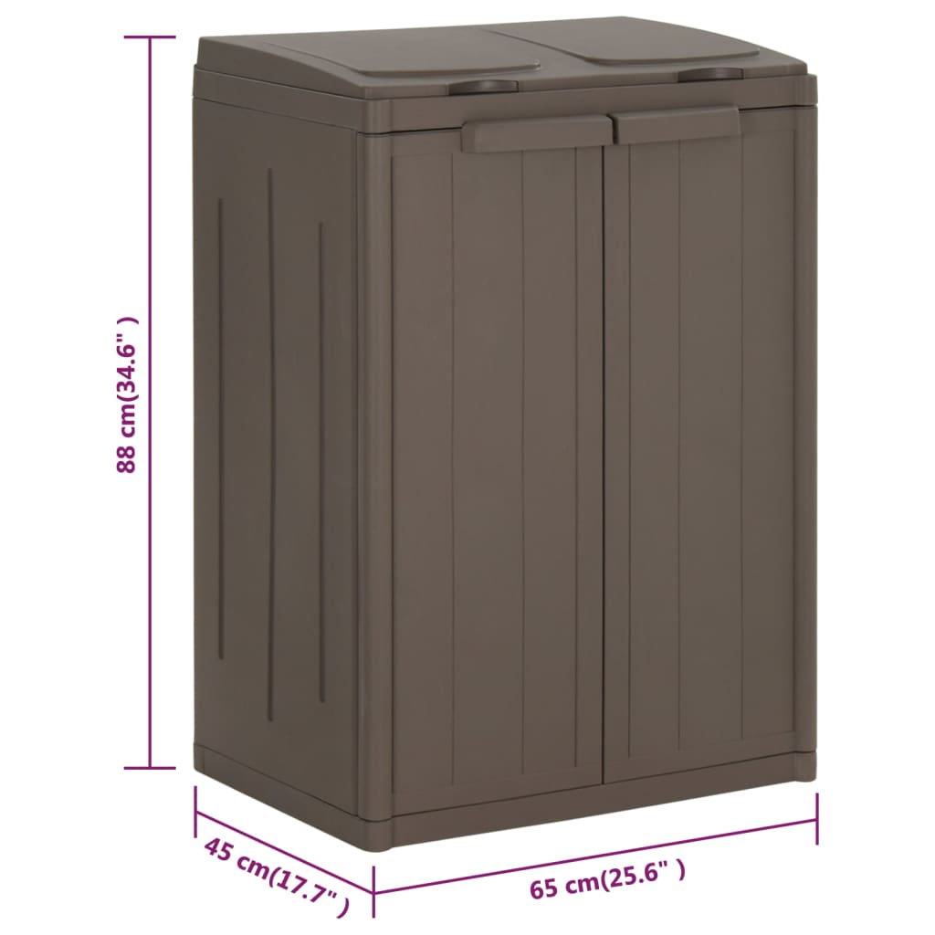 Roskakori 2 ovella ruskea 65x45x88 cm PP - Sisustajankoti.fi