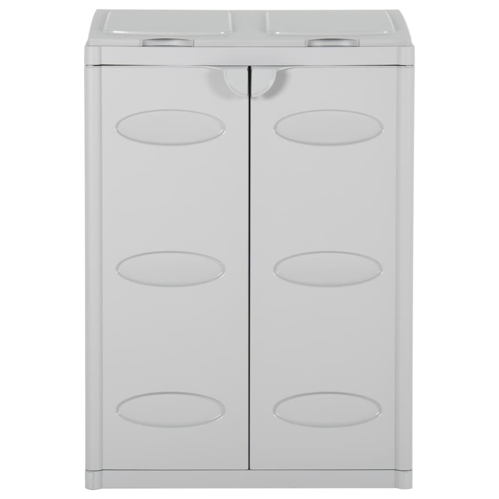 Roskakori 2 ovella harmaa 65x45x88 cm PP - Sisustajankoti.fi