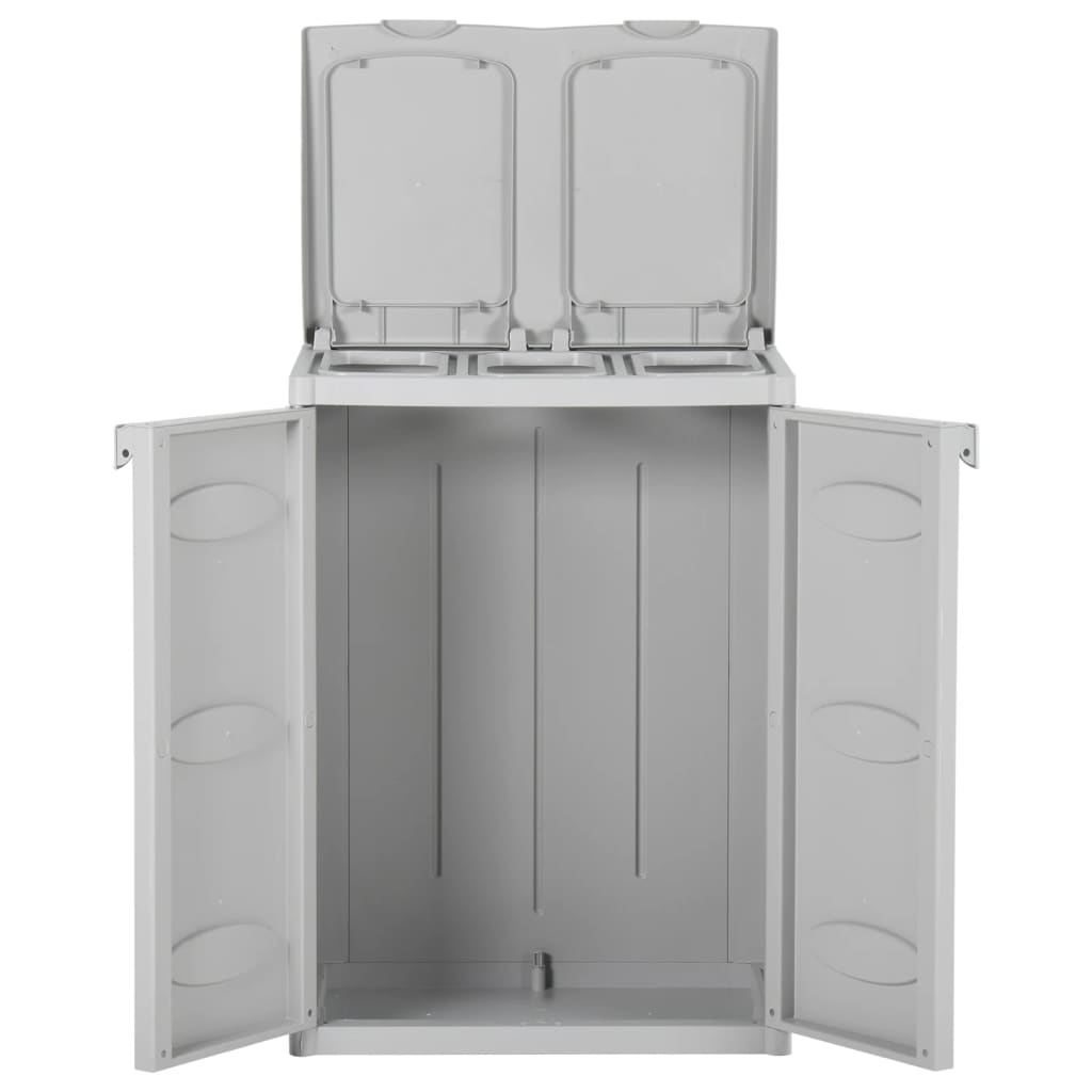 Roskakori 2 ovella harmaa 65x45x88 cm PP - Sisustajankoti.fi