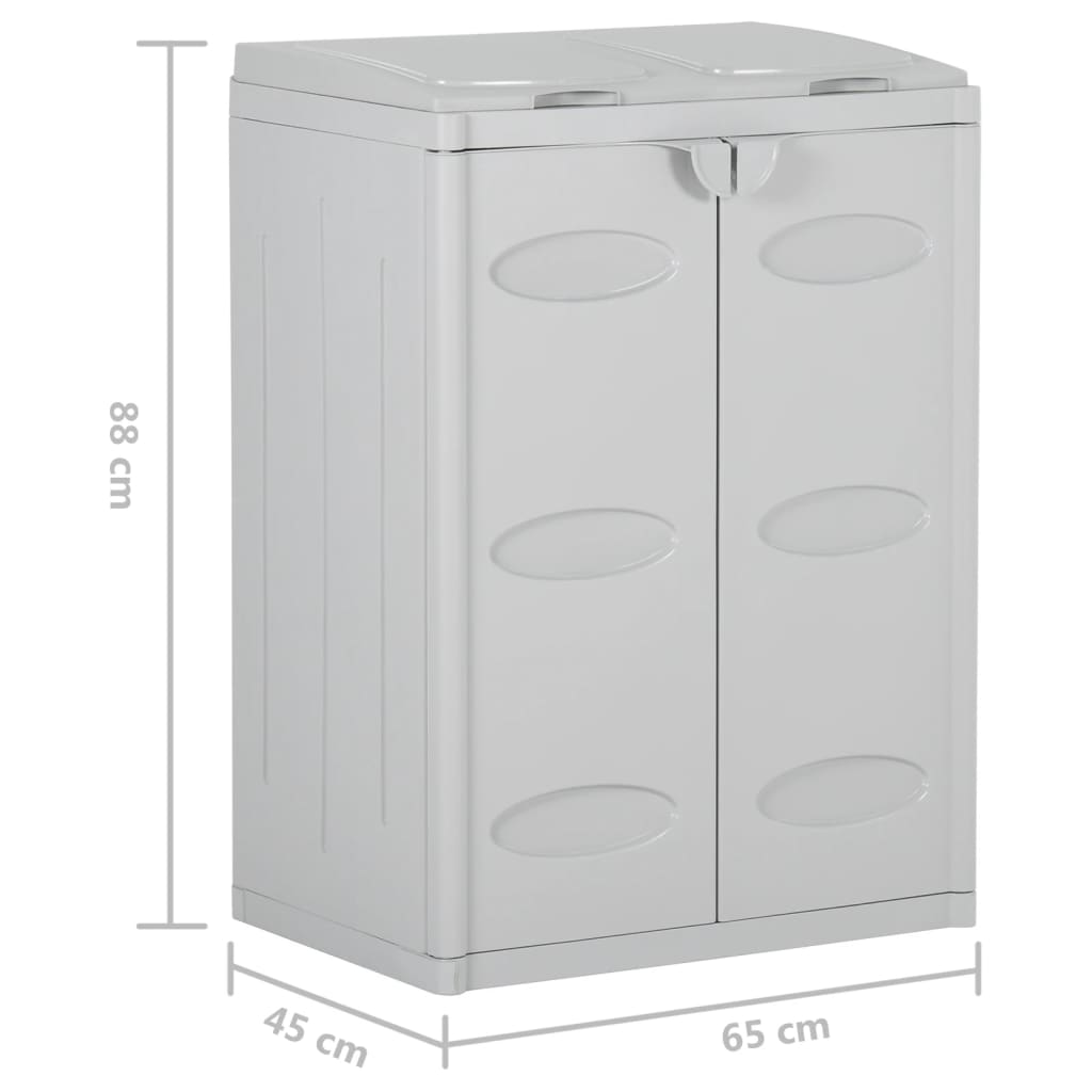 Roskakori 2 ovella harmaa 65x45x88 cm PP - Sisustajankoti.fi