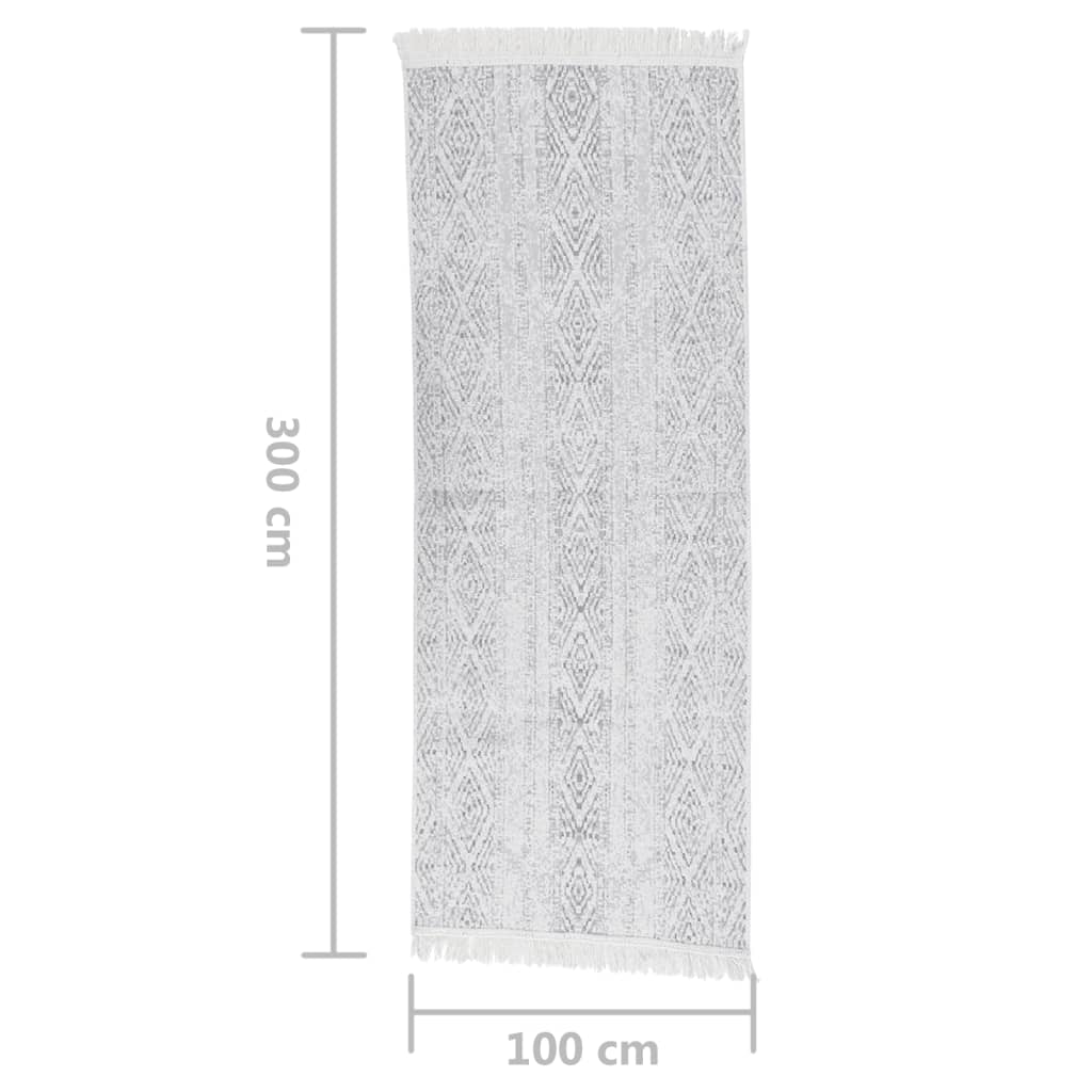 Matto vaaleanharmaa 100x300 cm puuvilla - Sisustajankoti.fi
