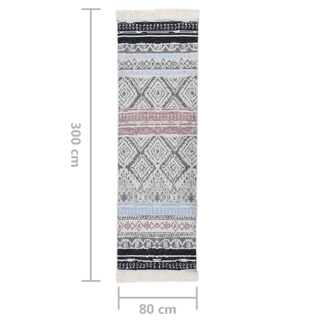 Matto pinkki ja sininen 80x300 cm puuvilla - Sisustajankoti.fi
