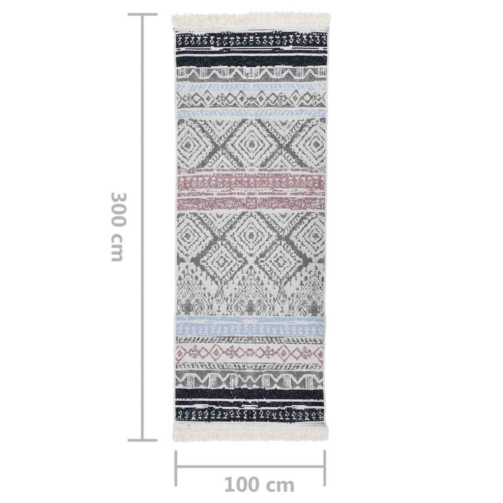 Matto pinkki ja sininen 100x300 cm puuvilla - Sisustajankoti.fi