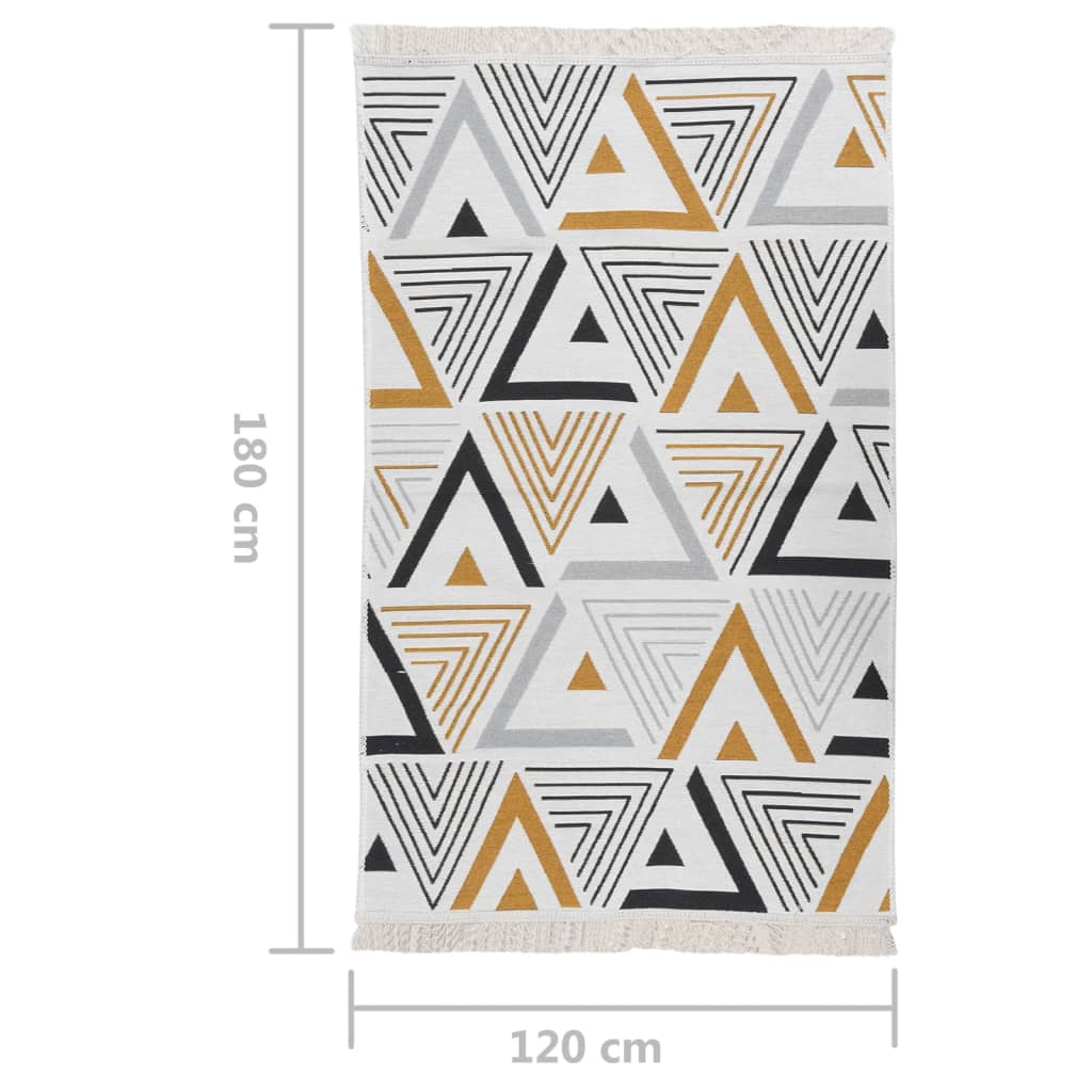 Matto keltainen ja harmaa 120x180 cm puuvilla - Sisustajankoti.fi