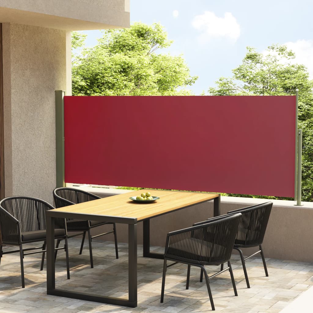 Sisäänvedettävä terassin sivumarkiisi 117x300 cm punainen - Sisustajankoti.fi