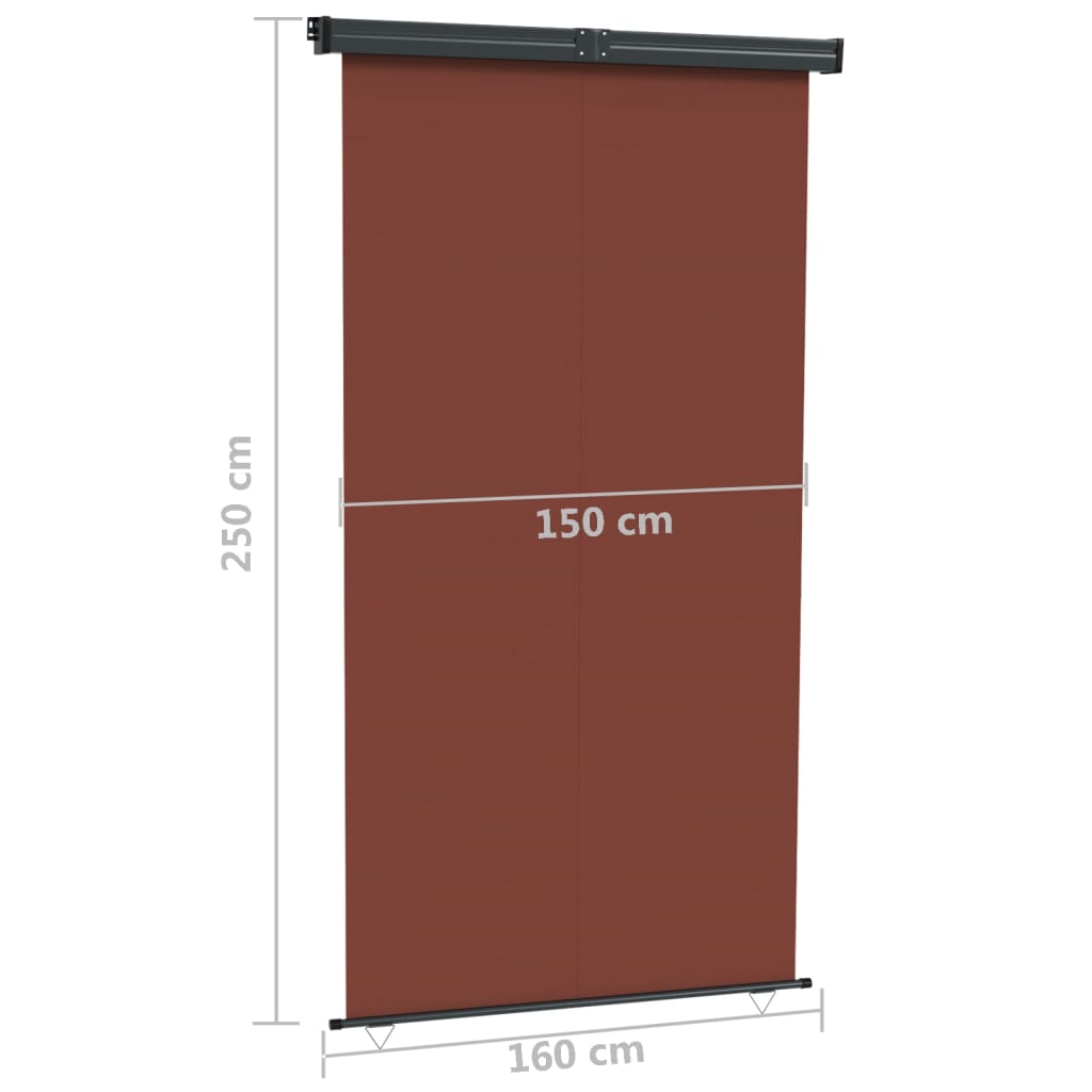Parvekkeen sivumarkiisi 160x250 cm ruskea - Sisustajankoti.fi