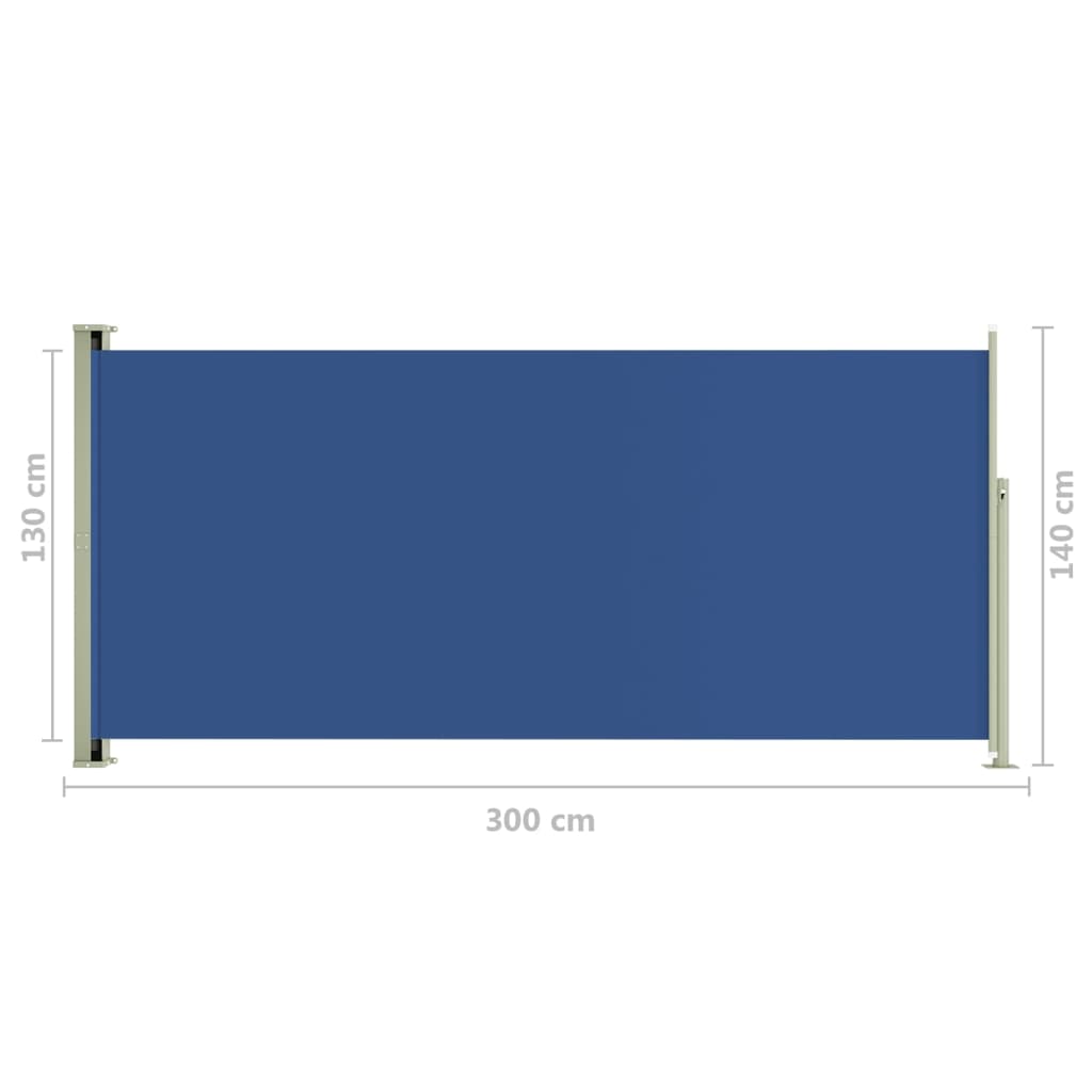 Sisäänvedettävä terassin sivumarkiisi 140x300 cm sininen - Sisustajankoti.fi