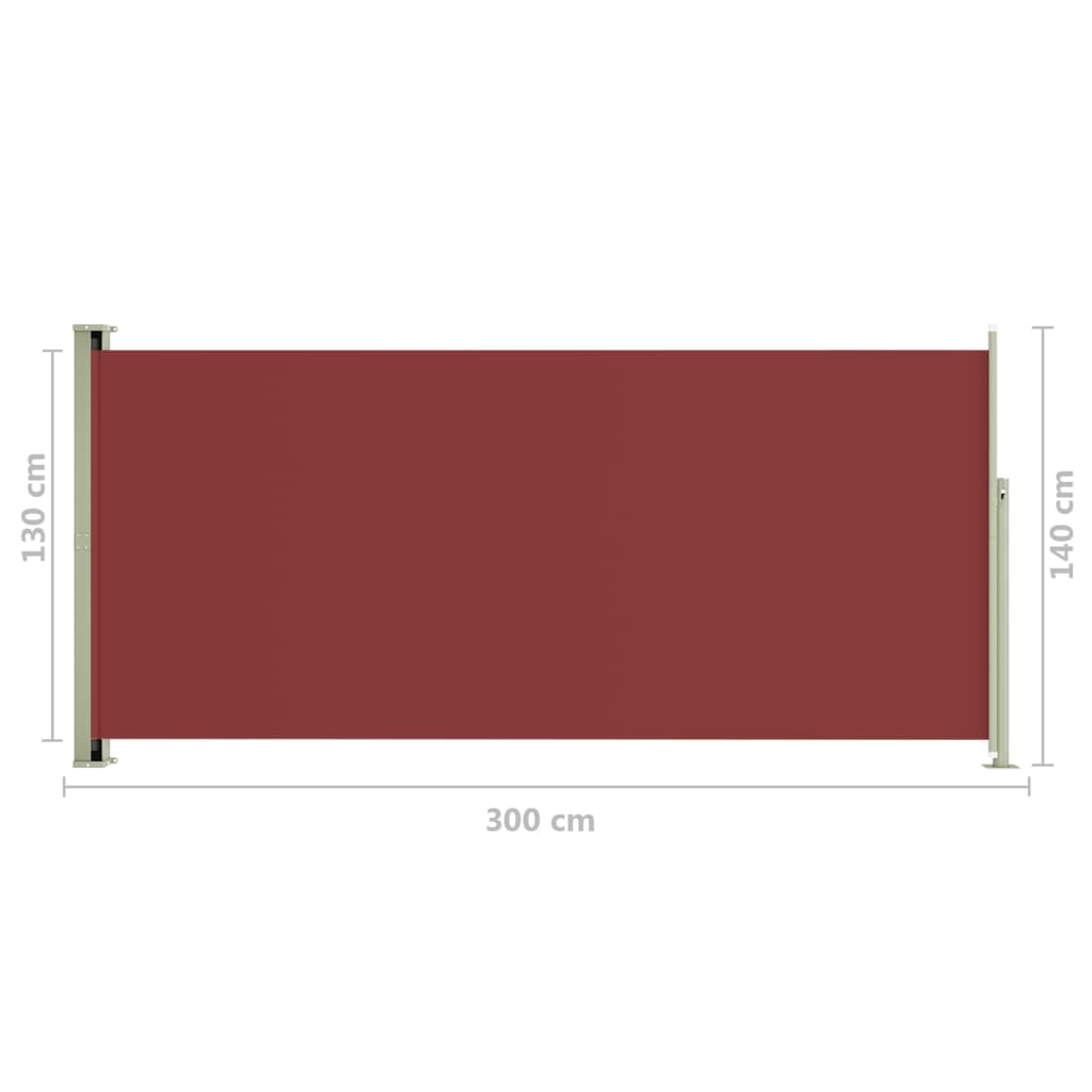 Sisäänvedettävä terassin sivumarkiisi 140x300 cm punainen - Sisustajankoti.fi