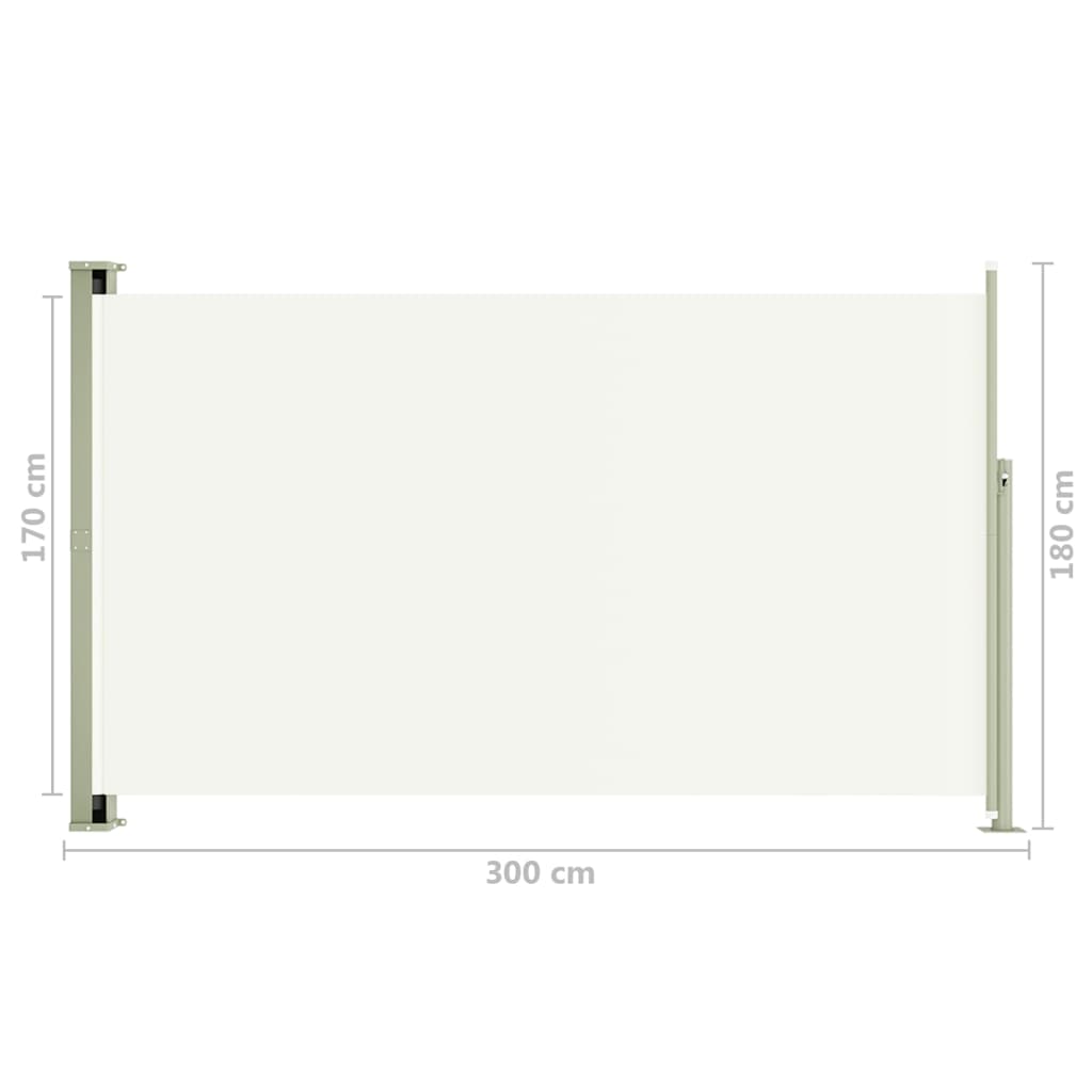 Sisäänvedettävä terassin sivumarkiisi 180x300 cm kerma - Sisustajankoti.fi