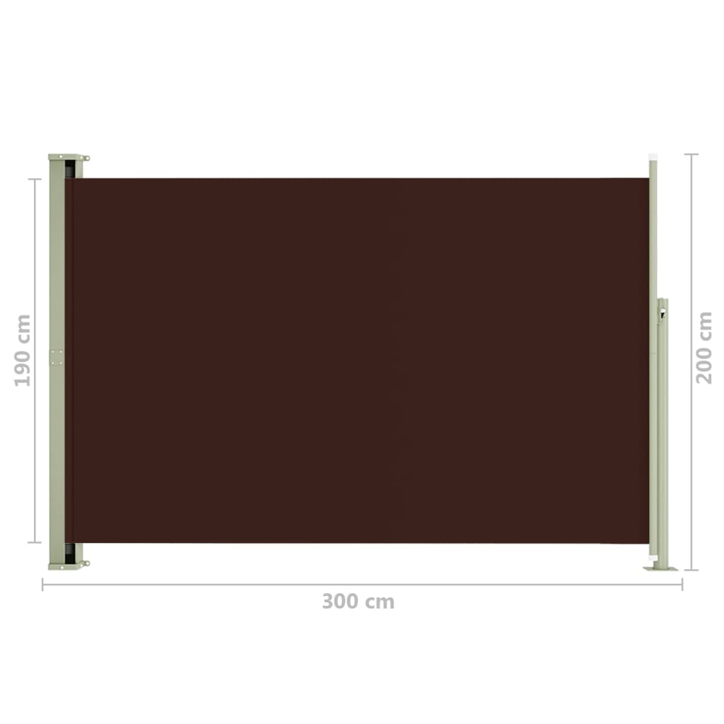 Sisäänvedettävä terassin sivumarkiisi 200x300 cm ruskea - Sisustajankoti.fi