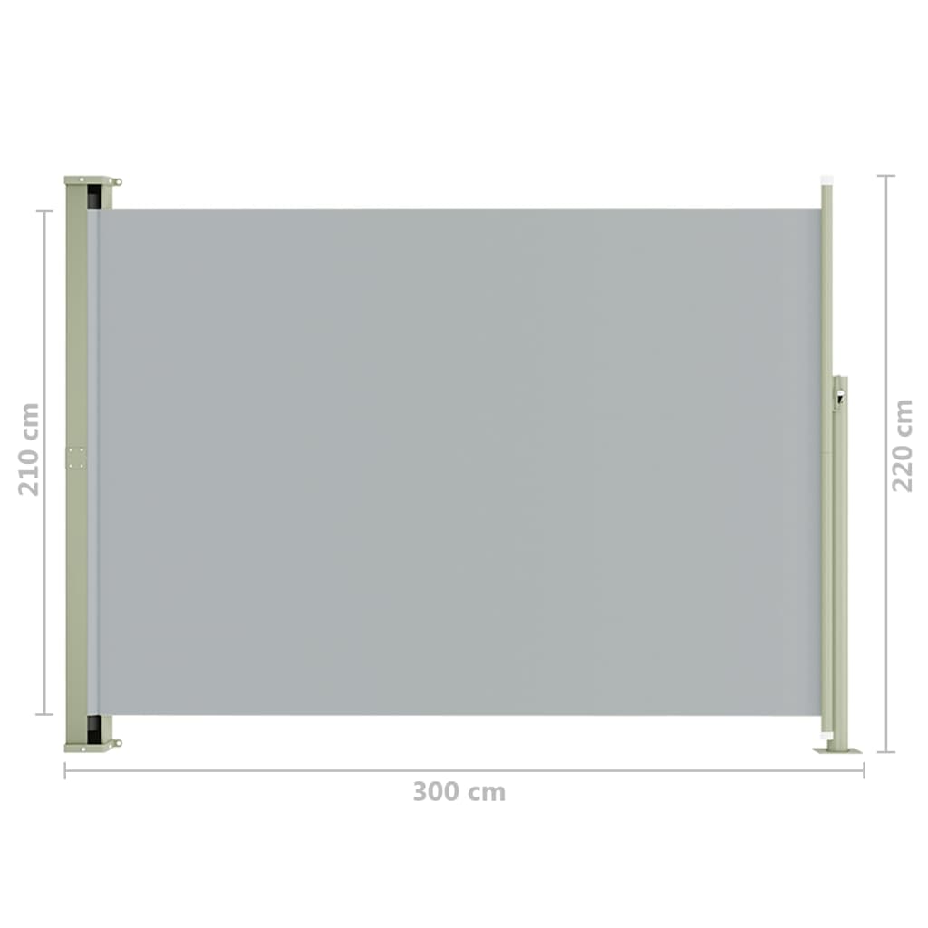 Sisäänvedettävä terassin sivumarkiisi 220x300 cm harmaa - Sisustajankoti.fi