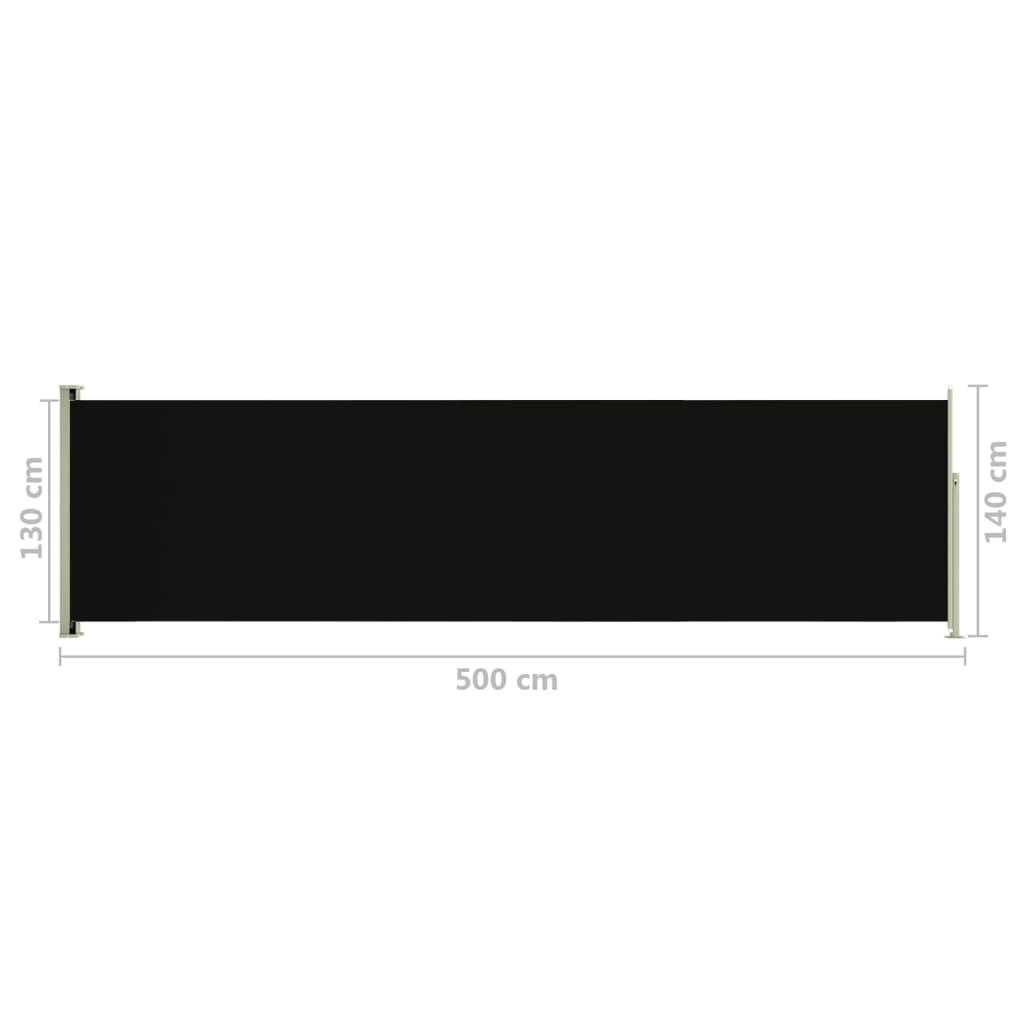 Sisäänvedettävä terassin sivumarkiisi 140x500 cm musta - Sisustajankoti.fi